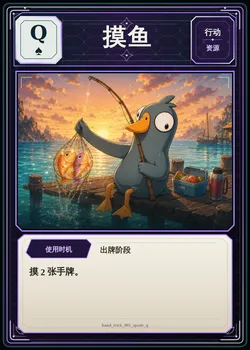 摸鱼，黑桃Q