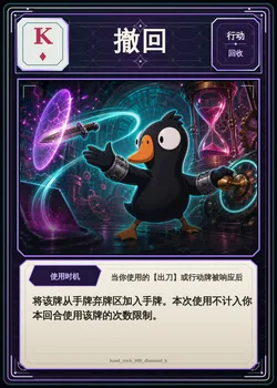 撤回，方块K